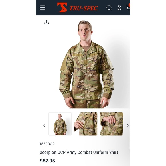 Other - US Army Scorpion Combat Uniform Shirt Coat Medium Regular Ribstop Insect NWT